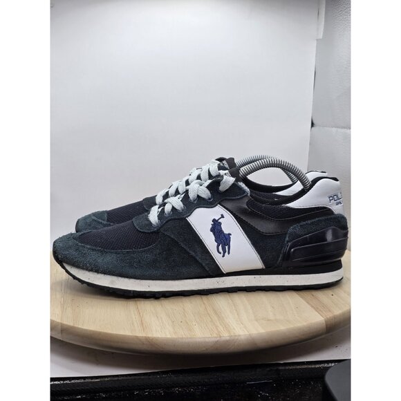 Polo Ralph Lauren Slaton Shoes Sneakers Mens 9.5 D Running Blue/White Pony - Picture 1 of 9